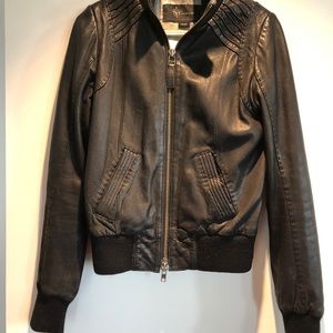 Mackage for Aritzia Leather Bomber Jacket